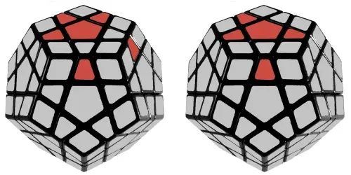 Układanie kostki Megaminx - formowanie gwiazdy na górnej ścianie