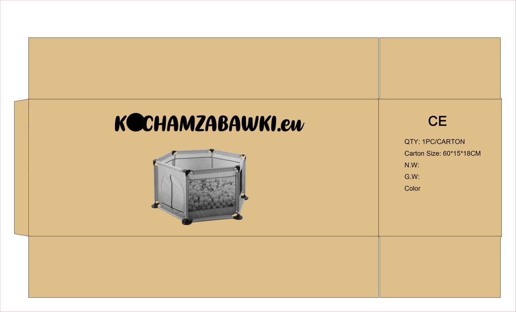 Pudełko kartonowe Kojec dla Dzieci KochamZabawki