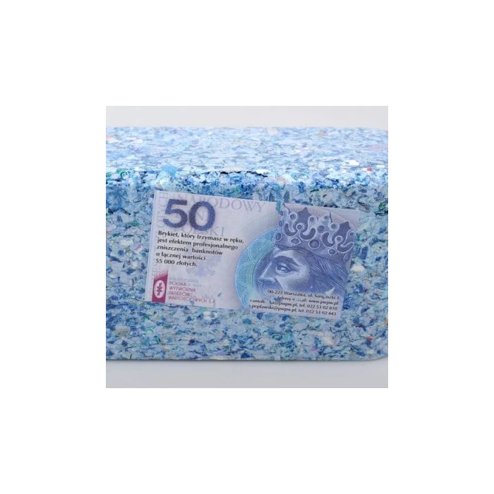 brykiet z banknotów 50zł