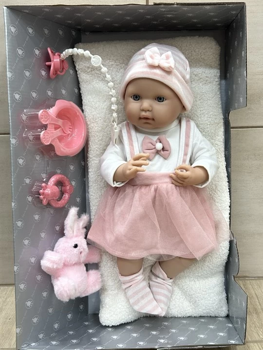 Lalka z akcesoriami Pure Baby 46 cm w sukience
