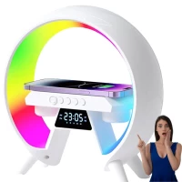 Lampka LED RGB Głośnik Ładowarka Bezprzewodowa Budzik