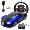 Samochód zdalnie sterowany kierownicą, pedałami i światłami drogowymi dla dzieci - 1:16 - niebieskit