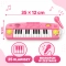 Różowy keyboard 35 × 12 cm z 25 klawiszami i mikrofonem