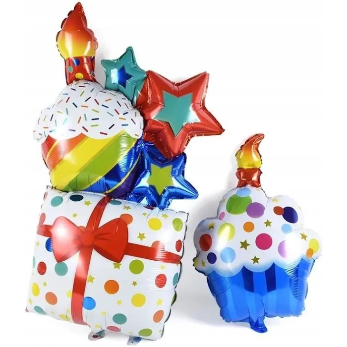 Balony Foliowe na Urodziny – Wesoły Zestaw 5 szt.