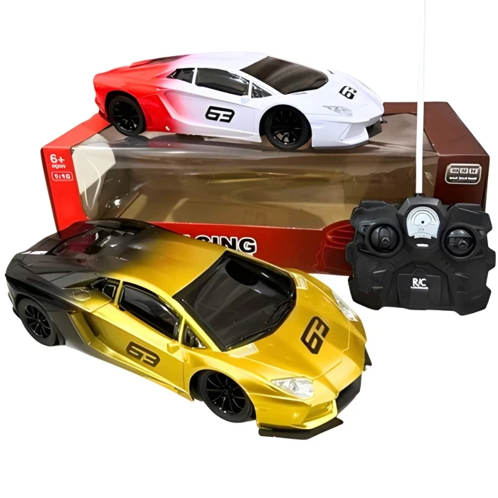 Samochód zdalnie sterowany RC Sportowy 1:16 – świecące światła, pilot, 6+