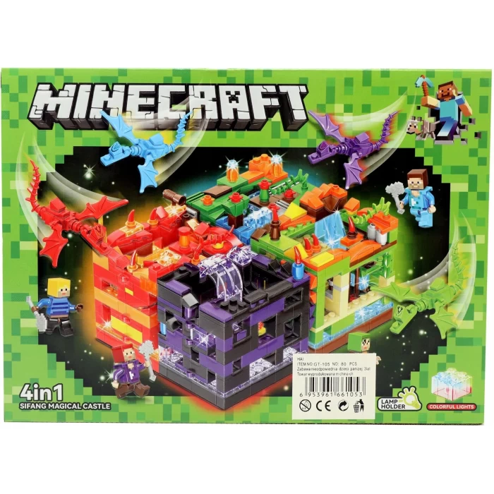 Klocki Minecraft Zielona Jaskinia Baza Smok 220El. My world