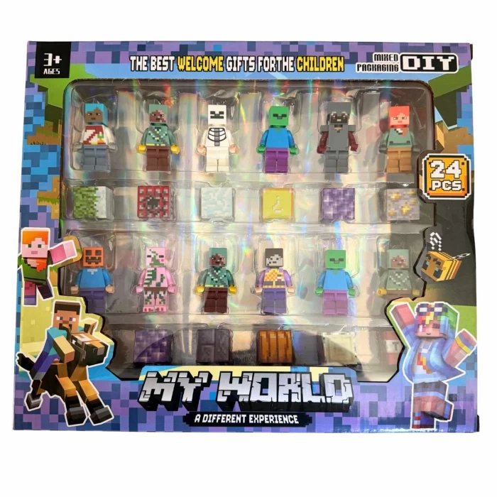 Figurki Minecraft Zestaw 24 szt. – My World dla dzieci 3+