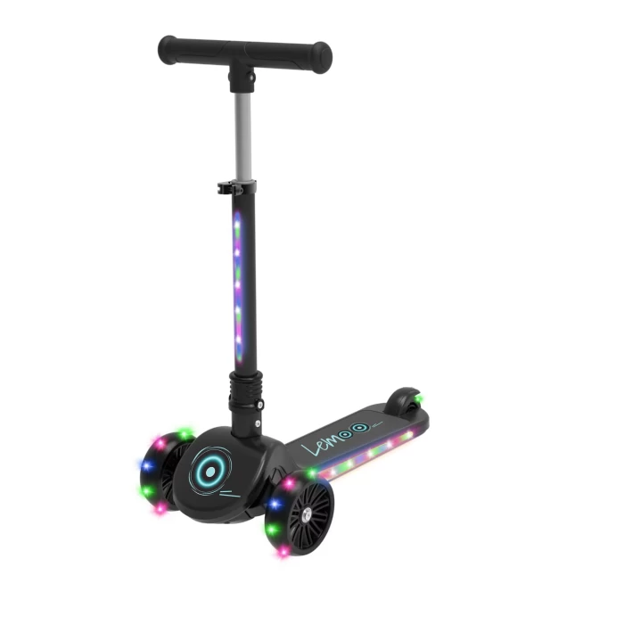 Lemoo Spark 3 LED — hulajnoga trójkołowa z podświetleniem LED dla dzieci 3+ (czarna)