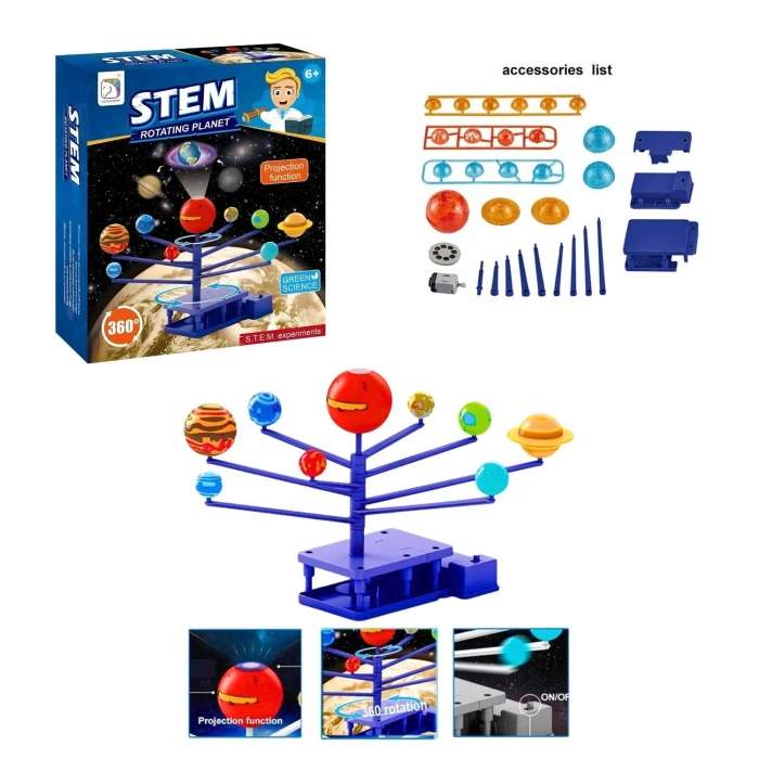 STEM Rotating Planet – Obrotowy Układ Słoneczny z Projektorem dla dzieci