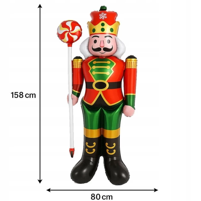 Balon Foliowy Dziadek do Orzechów Stojący Christmas 158cm