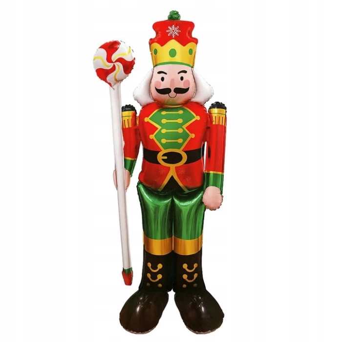 Balon Foliowy Dziadek do Orzechów Stojący Christmas 158cm