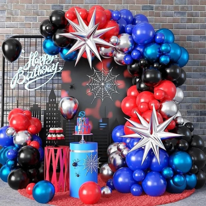 Girlanda balonowa „Spider Party” – zestaw 70 elementów dla małych superbohaterów!