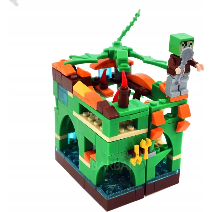 Klocki Minecraft Zielona Jaskinia Baza Smok 220El. My world