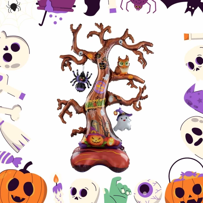 Balon foliowy Upiorne Drzewo 133 cm – kolorowa dekoracja na Halloween