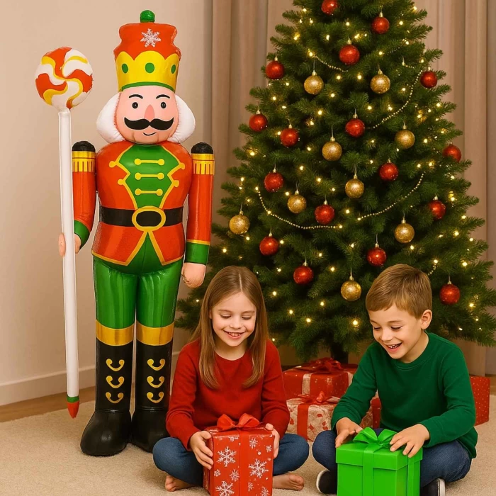 Balon Foliowy Dziadek do Orzechów Stojący Christmas 158cm