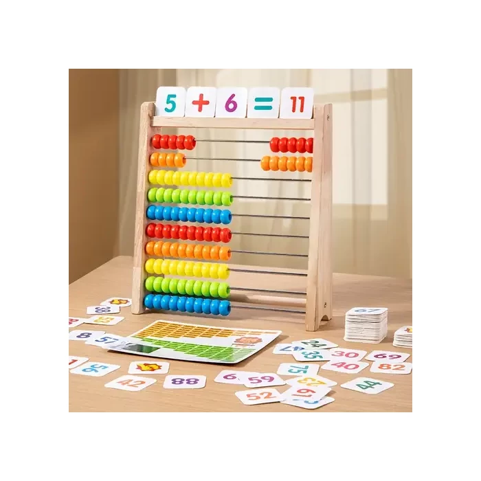 Drewniany Abakus Edukacyjny Montessori – Nauka Liczenia, która Bawi!