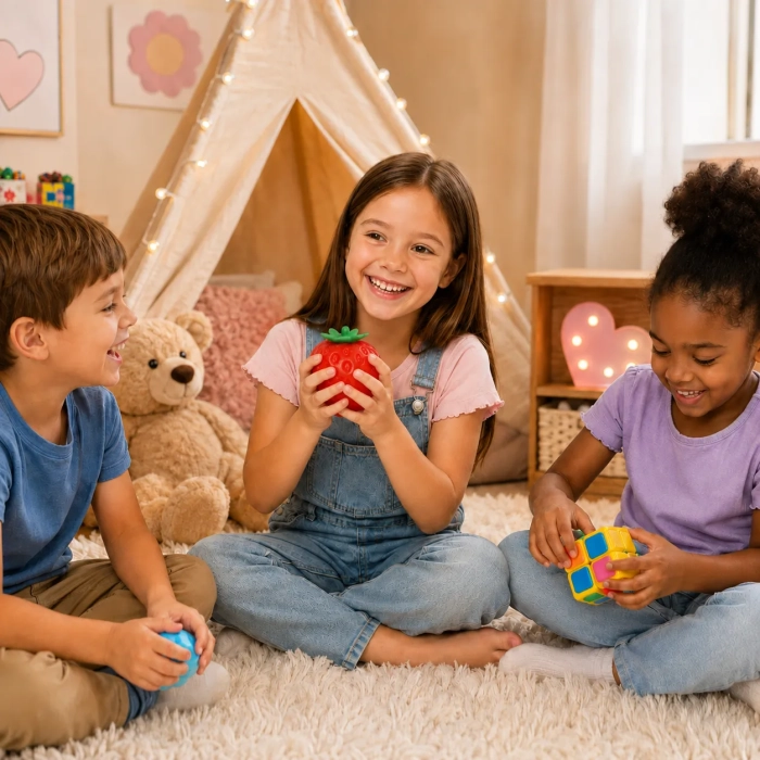 Gniotek Truskawka do ściskania żelowy antystresowy dla dzieci