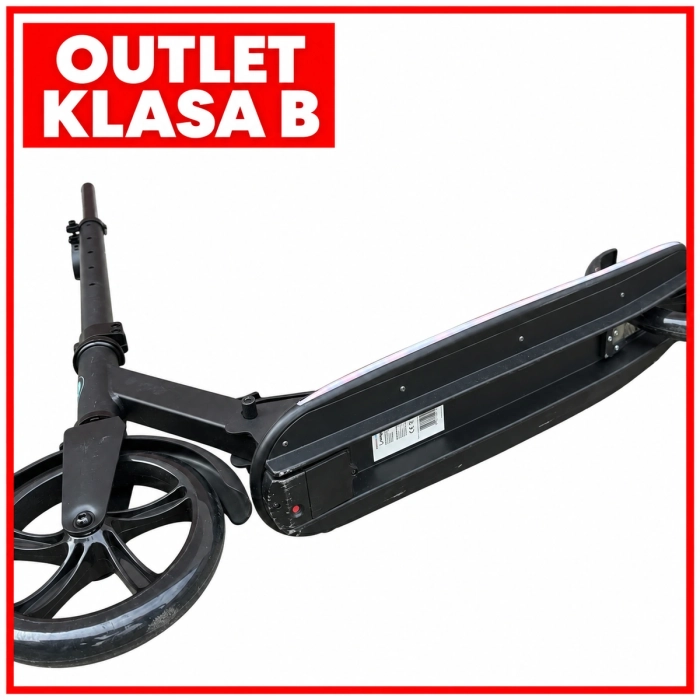 Spód hulajnogi Lemoo i przednie koło z widocznymi śladami użytkowania – outlet klasa B