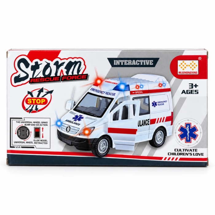 Opakowanie karetki zabawki Storm Rescue Force z ilustracją ambulansu