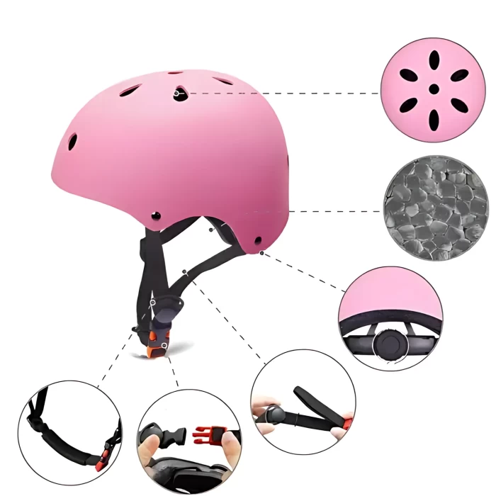 Kask dziecięcy rowerowy na hulajnogę SafeU różowy