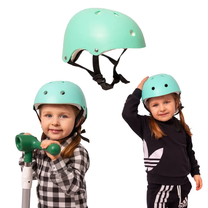 Kask zielony dziecięcy rowerowy na hulajnogę SafeU