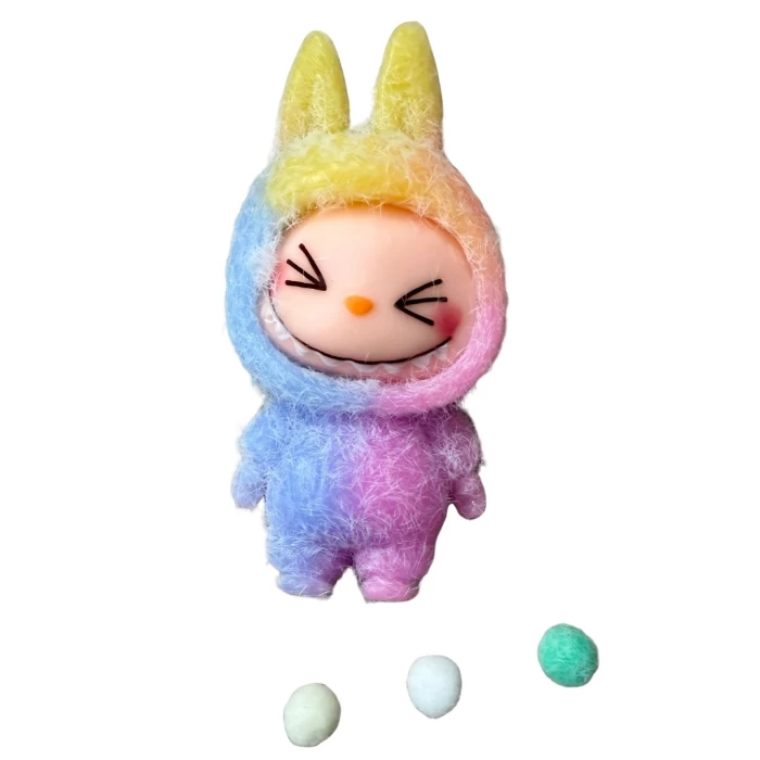 Labubu Squishy kolorowy włochaty