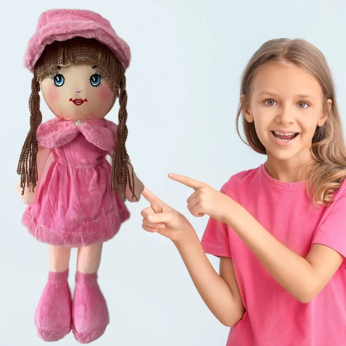 Lalka Szmacianka Zuzia różowa 50 cm