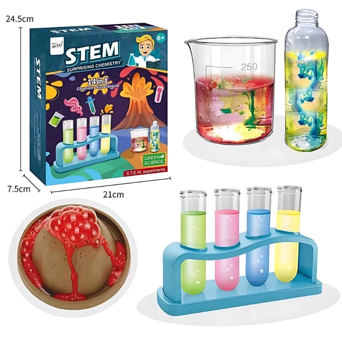 Mały Chemik – Zestaw 14 Eksperymentów z Wulkanem