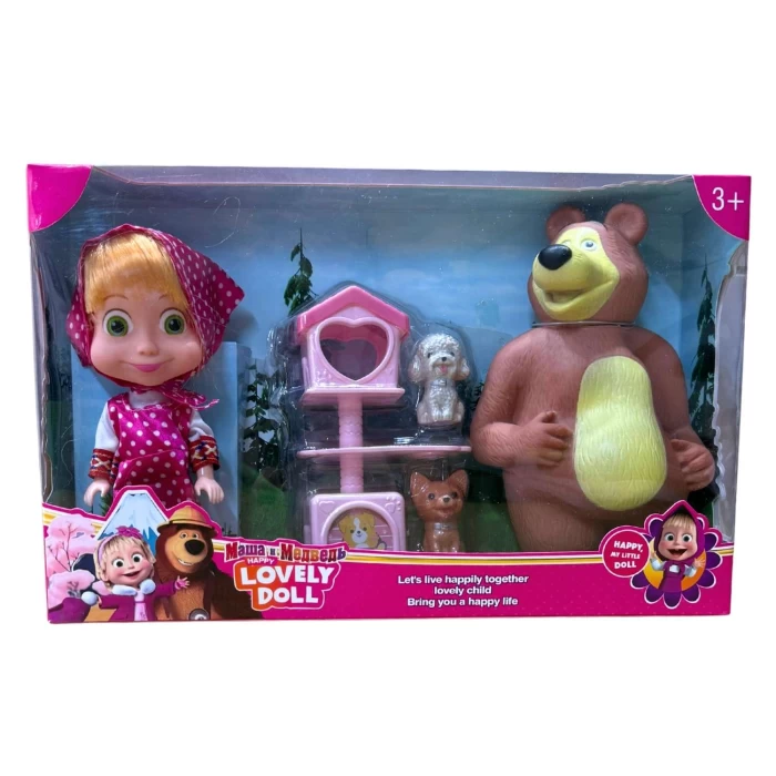 Zestaw „Masza i Niedźwiedź” z Pieskami i Domkiem