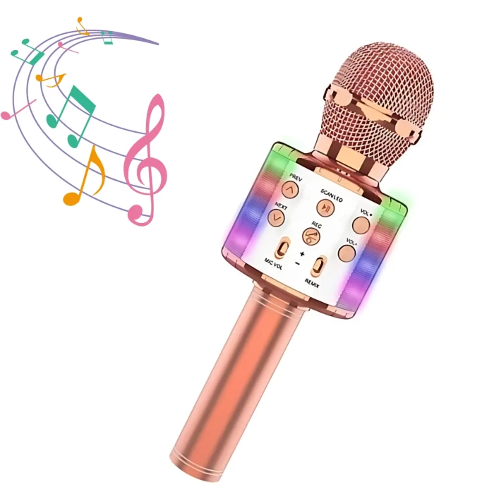 Mikrofon Karaoke złoty