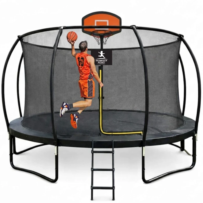 Trampolina Ogrodowa Olympics Sport Pumpkin 12FT 366 cm z drabinką i koszem do koszykówki