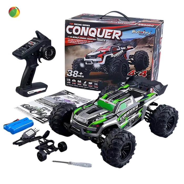 Samochód RC Conquer 1:16 4x4 – 50 km/h Drift Off-road Zielony