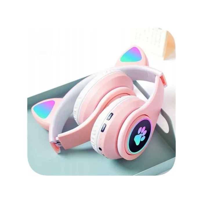 Słuchawki dla dzieci Kotki Bluetooth LED RGB