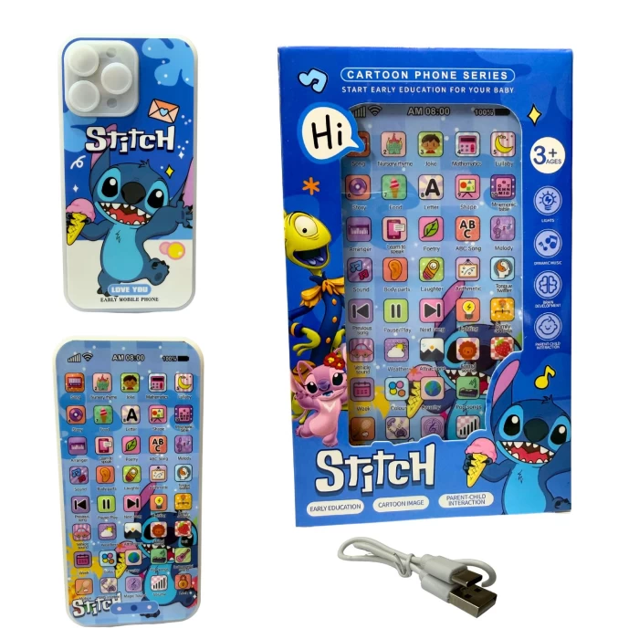 Lilo i Stitch - Smartfon dla Dzieci dotykowy 3D - Telefon Interaktywny Świecący