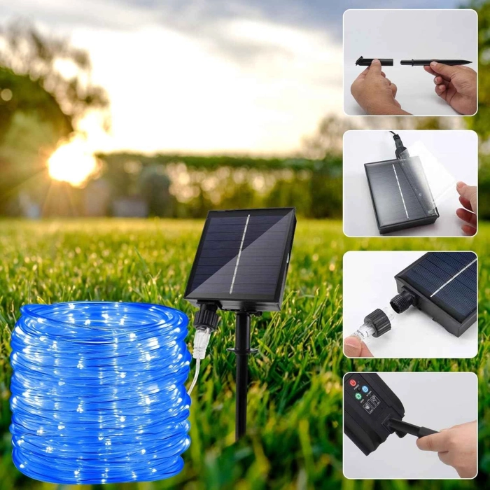 Wąż Solarny LED RGB 12 m z Pilotem - zestaw solarny