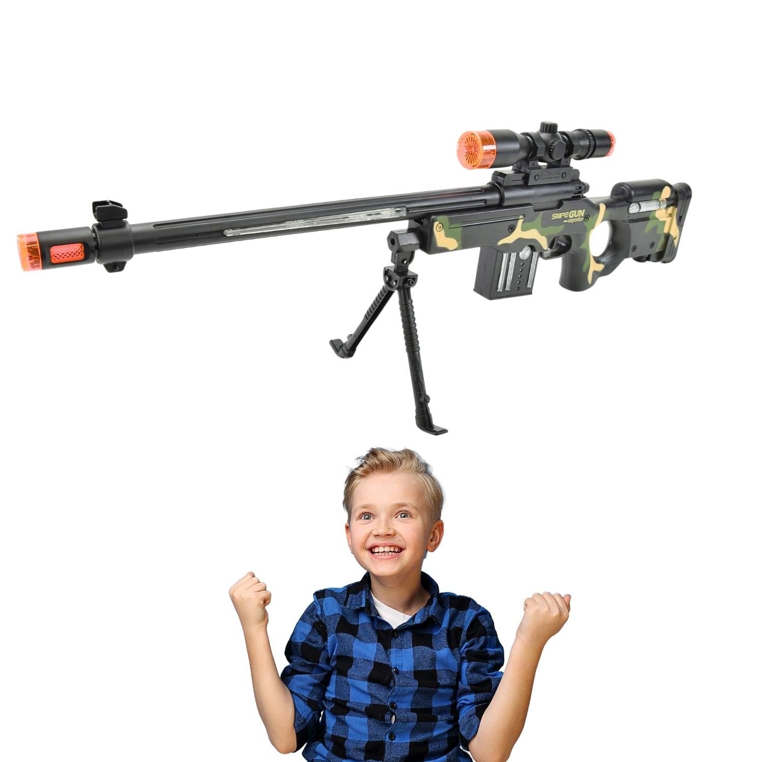 Pistolet Karabin Snajperka Elektryczna SnipeGun - Swiatło Dźwięk