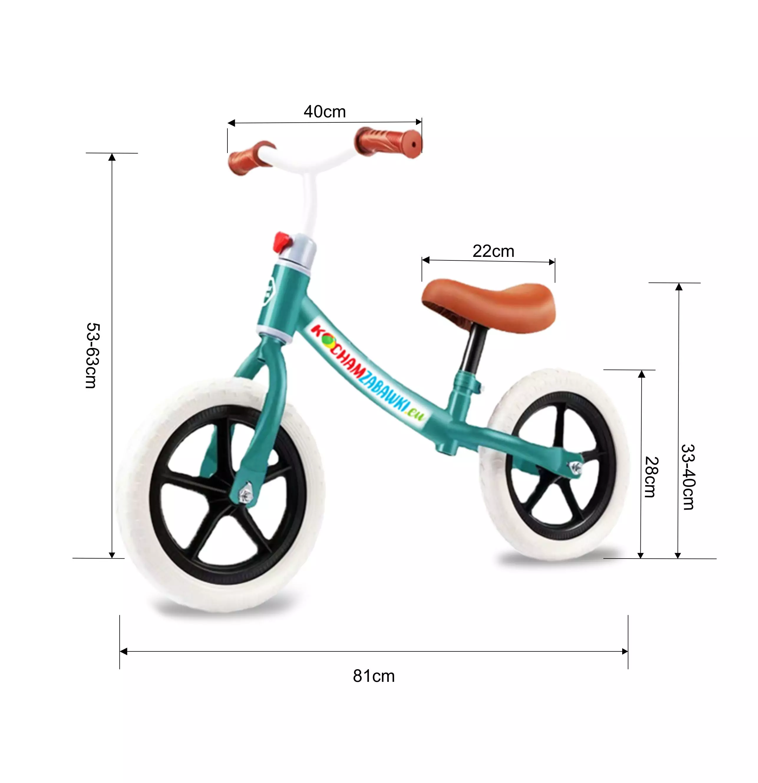 Wymiary rowerka biegowego Kocham Zabawki