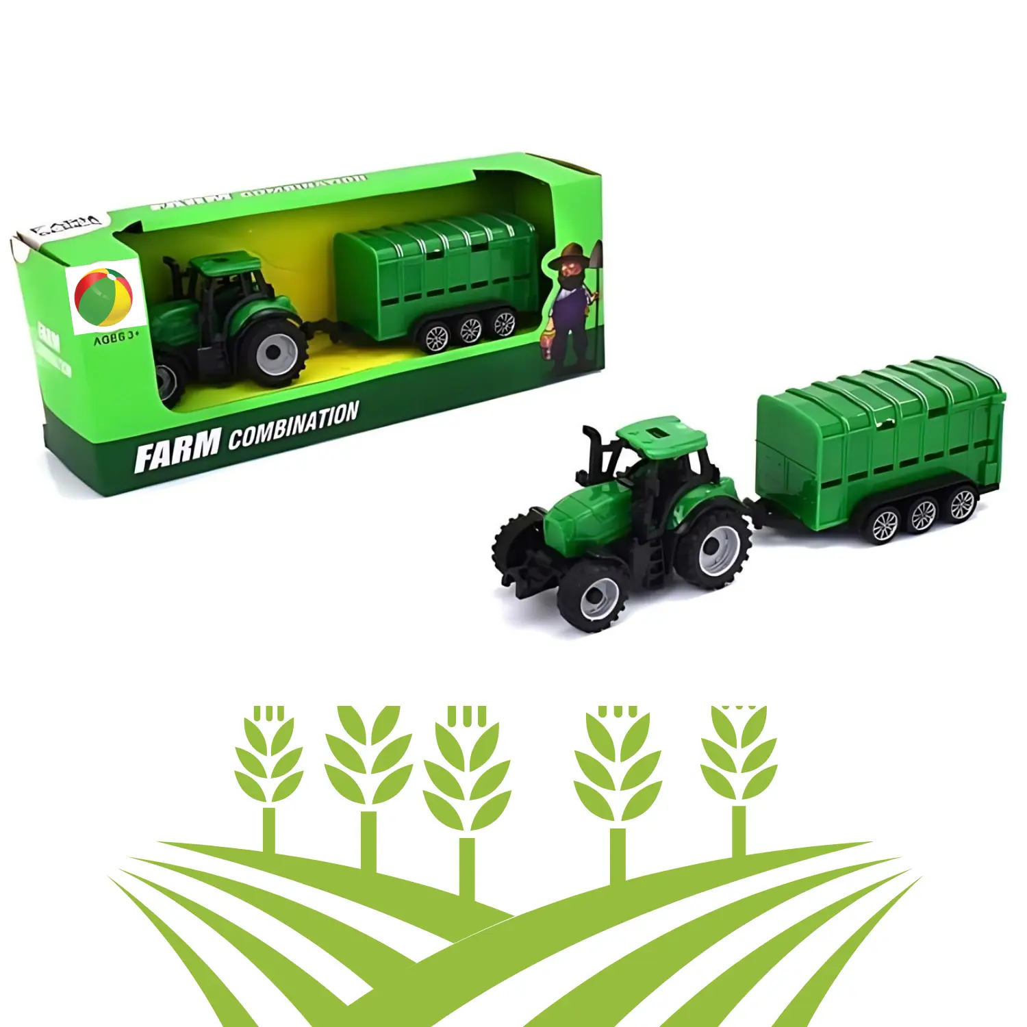 Zabawki rolnicze - traktor z przyczepą