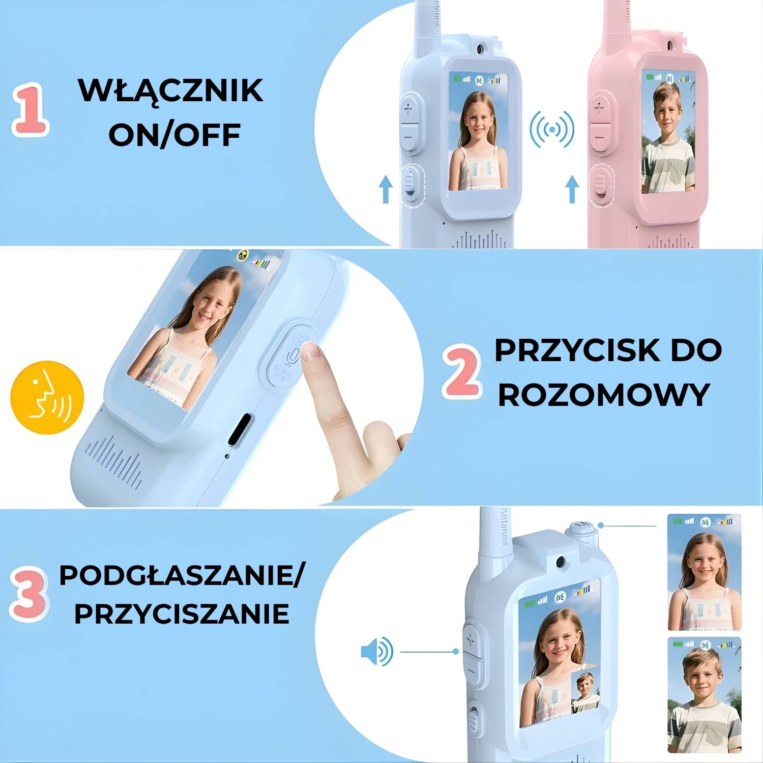 Krótkofalówki dla dzieci z kamerą Video Walkie Talkie DJ60